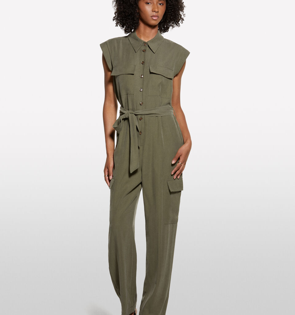 Armeegrüner Cargoanzug - overalls jumpsuits für damen - Militärgrün | Sisley image number 1